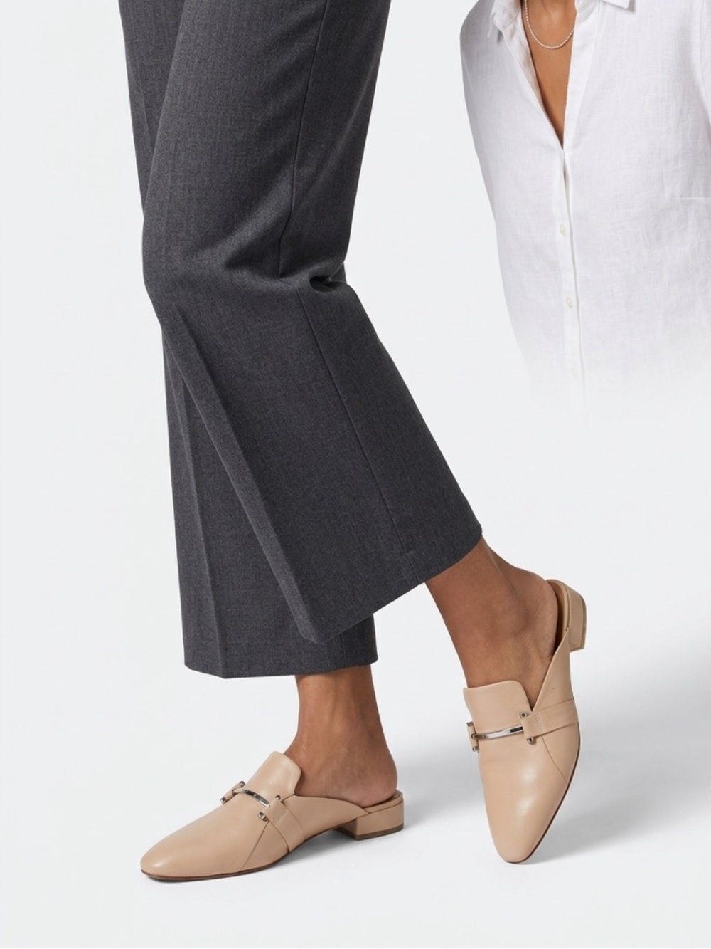 H by Halston Warm Tan Leather Slide